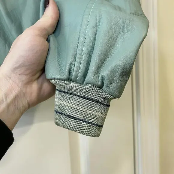 Vintage Buxton Men’s Leather Bomber Jacket Designer- Size 50 IT -Medium 38-40 - Picture 8 of 9